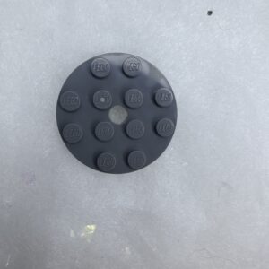 60474 Plate 4x4 Round w. Snap Dark Stone Grey NEU